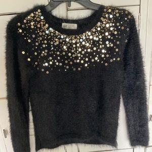 H & M black sparkly sweater 8-10 girls